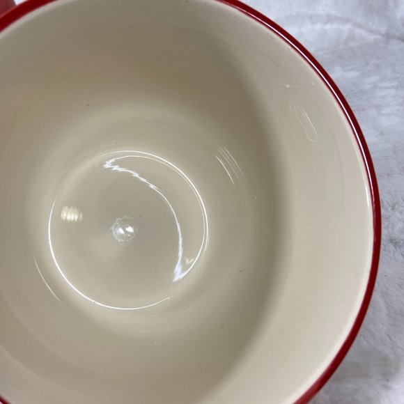 Nantucket Home Nesting Bowl Hand Painted Home For The Holiday Trees & Snowmen - Picture 5 of 6